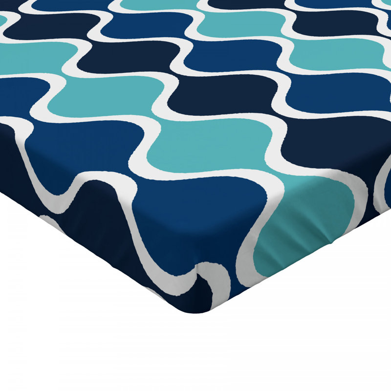 Microfiber Geometric Fitted Sheet, Twin Fitted Sheet