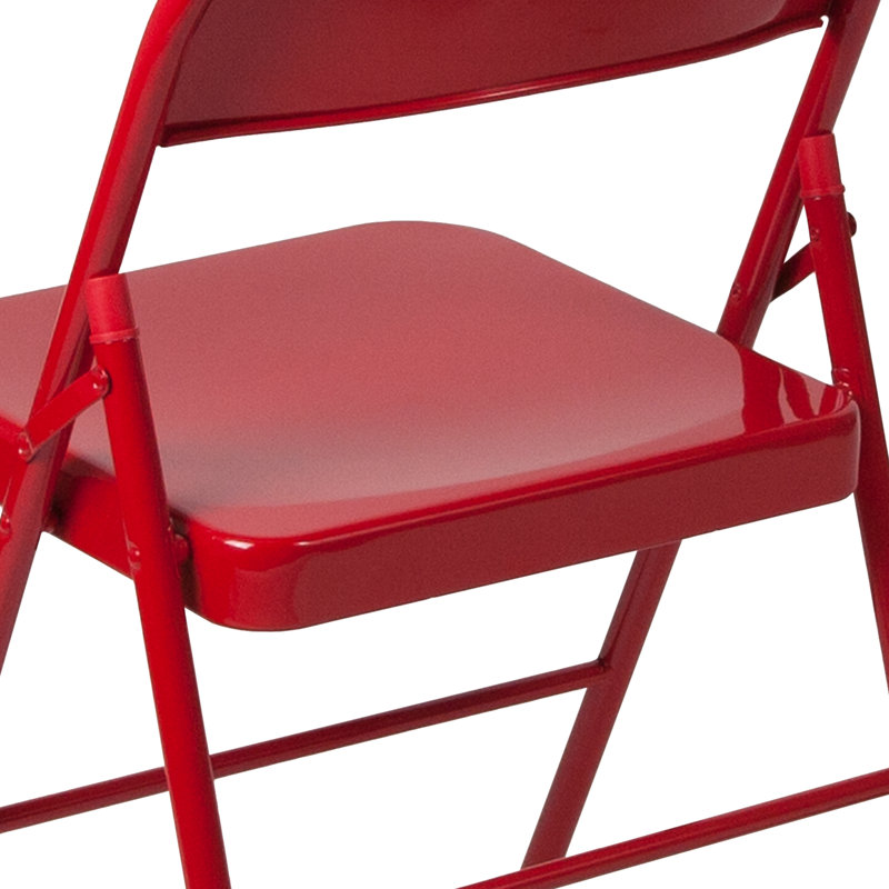 Chaise pliante en métal Oliverson, Rouge