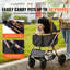 Poussette pour animal de compagnie, poussette pour chien à 4 roues pivotantes avec freins, capacité de poids de 66 lb, poussette pour chiot avec support amovible, panier de rangement et coussin pour animal de compagnie, pour petits et moyens chiens
