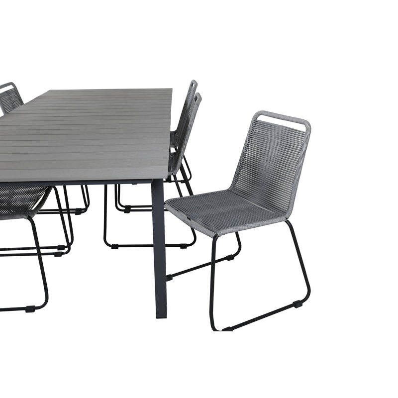 Ashok 6 - Person Patio Dining Set with Extendable Rectangular Table