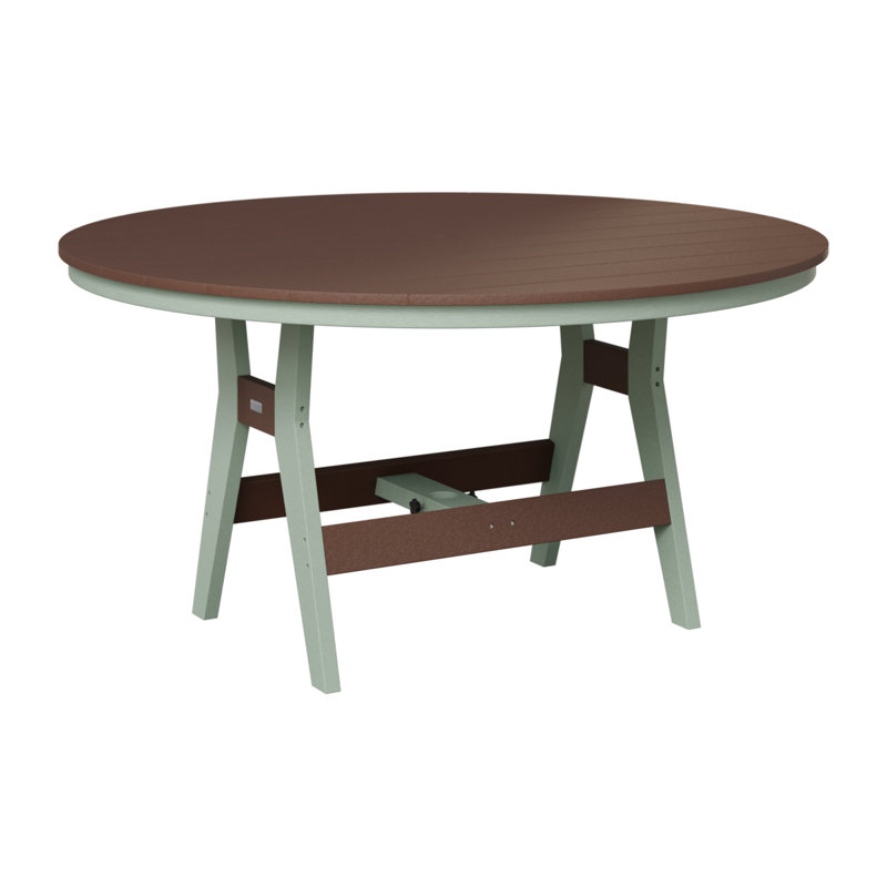 Harbor Outdoor Round Bar Table, Seafoam, 38.87" H x 60" W x 60" D, Chocolate Brown
