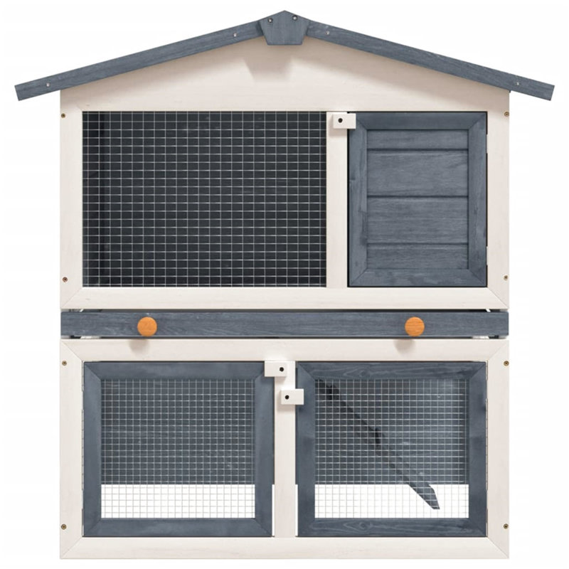 Melina Weather Resistant Rabbit Hutch, Grey