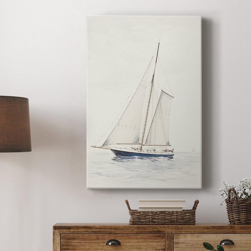 Impression nautique rétro «I» sur mesure, galerie Cavas, H 18 po x l 12 po
