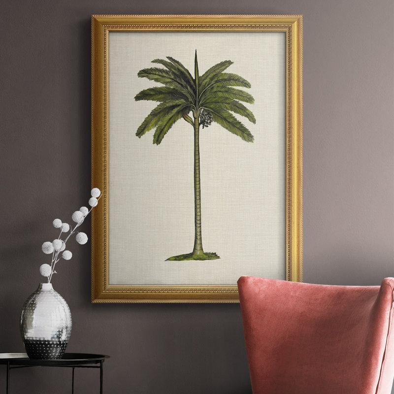 Toile encadrée de qualité supérieure AU CH British Palms IV - prête à être accrochée, H 20 po x l 16 po x P 2,5 po