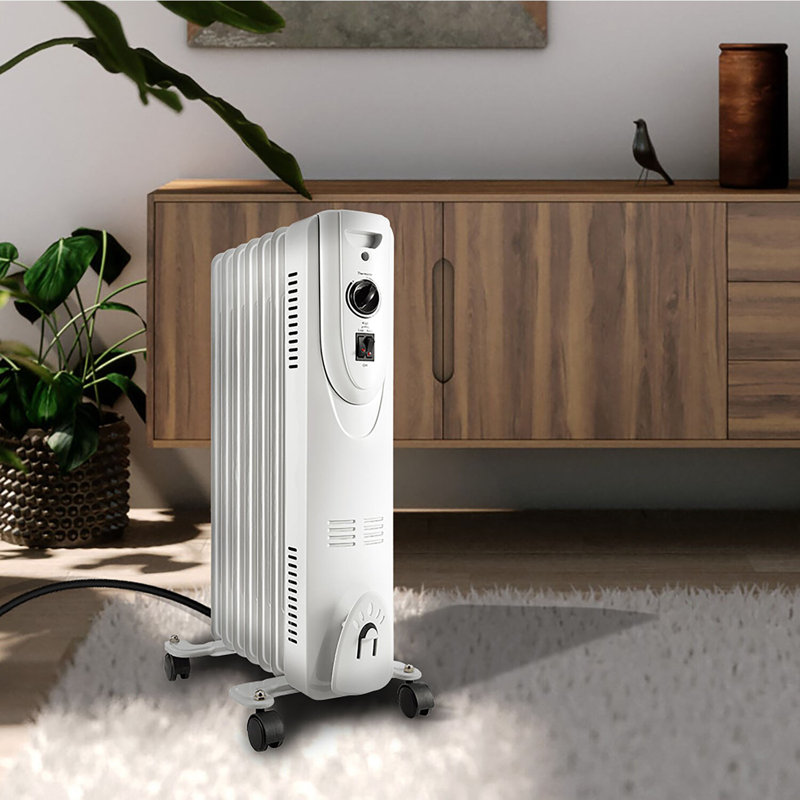 Lifesmart 1500 Watt 5118 BTU Electric Radiator Space Heater with Adjustable Thermostat