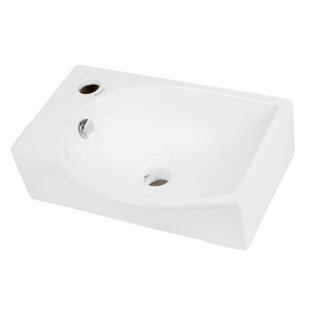 Elanti 11.125'' White Ceramic Rectangular Bathroom Sink