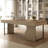 Burlywood + Beige + Black Rectangular Manufactured Wood + Carbon Steel with 3 drawers desk-2035839076