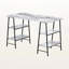 Excel White Finish 4-Shleves Computer Desk with Black Metal Leg, 29.75" H X 47.01" W X 23.55" D