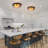 3-Light Gritty Coarse-grained Glass Bread-Shaded Flush Mount-837579369