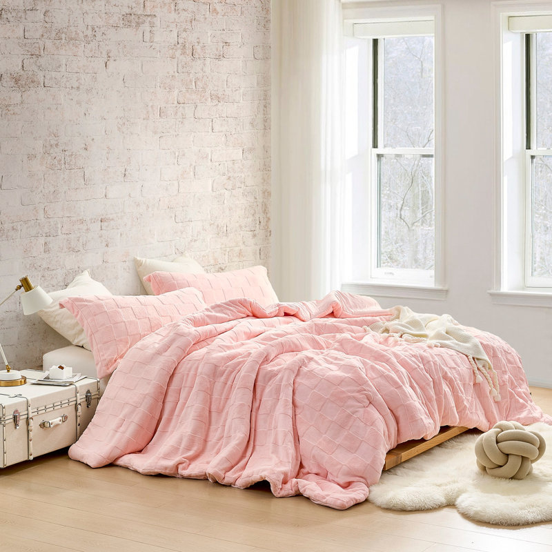 Better Than Anaesthesia - Coma Inducer Oversized Comforter Set, Édredon pour très grand lit + 2 taies décorativ, Rose
