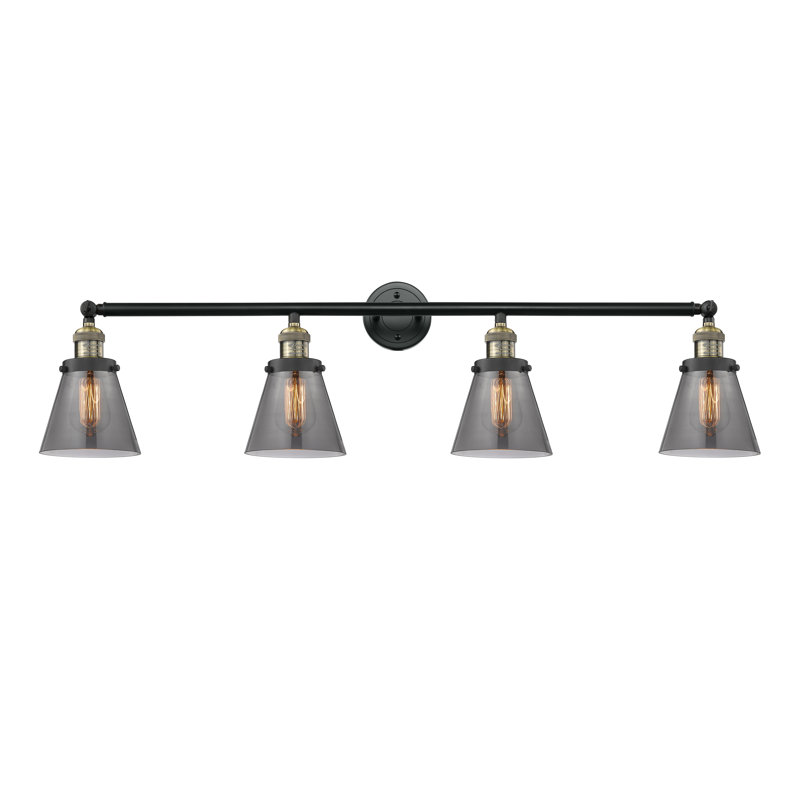 Shauna 4 - Light Vanity Light, Incandescent, Plated Smoke, Black Antique Brass