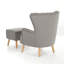 Kiro Upholstered Wingback Chair with Footstool-50289927