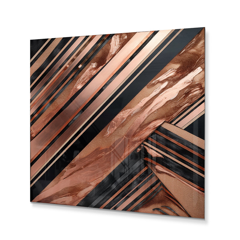 Glam Abstract Wall Decor on Metal, 16" H x 16" W x 1" D