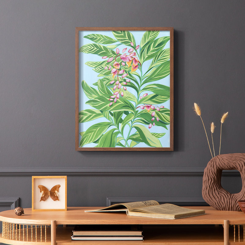 «Tropical Shell Ginger II», reproduction encadrée - bois massif, Brun, H 20 po x l 16 po