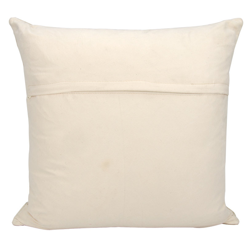 Natural Leather and Hide Stripes Throw Pillow, Ivory