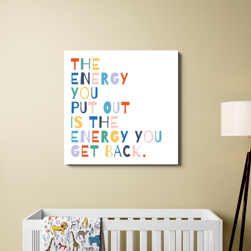 «Rainbow Words II» par Moira Hershey, art textuel sur toile tendue, H 36 po x l 36 po