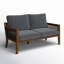 Parklawn 56'' Upholstered Outdoor Loveseat with Cushions-98259433-98259434