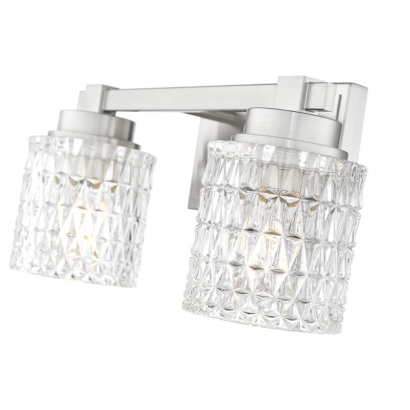 Meuble-lavabo à 2 lumières en nickel brossé 15,75 po Jacqueline, Nickel brossé