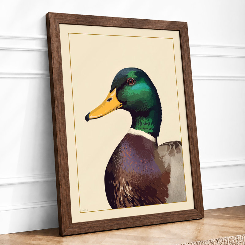 Duck In Profile Botanical - Print, Walnut, A4 - 29.7 x 21.0 cm