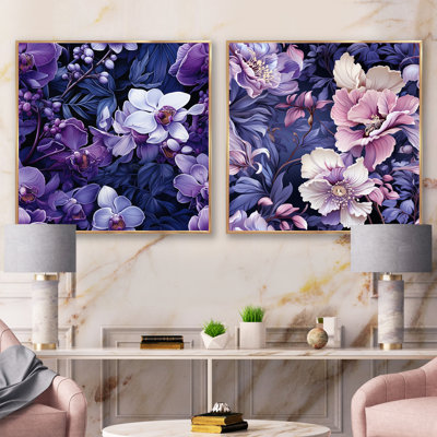 Clabern - Floral Square Collage Set Of 2