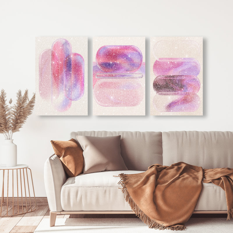 Rose Topaz Set Set by Oliver Gal, 45"H x 30"W, Gallery Wrapped