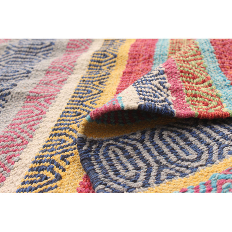 Wool Geometric Indoor Rug, Rectangle 5'2" x 7'9"