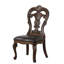 Chaise d'appoint de style traditionnel 2 pièces avec corbeaux ornés et finition chêne / beige pour les salles à manger élégantes