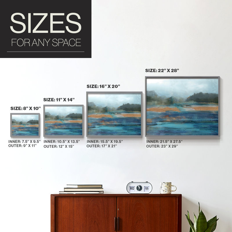 Cold Spring -Framed Print - Restickable, Grey, 16" H x 20" W