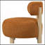 Moderne 1pc Boucle tissu rembourré dossier de chaise avec accoudoirs et dossier arrondi-778659412