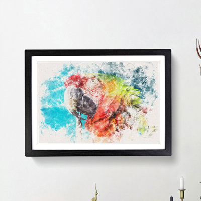 Rainbow Macaw Parrot - Picture Frame Painting Print