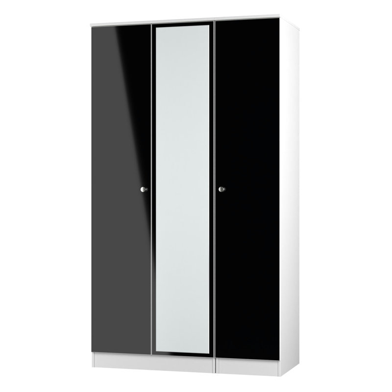 Borth Manufactured Wood Wardrobe, Black Matt/White