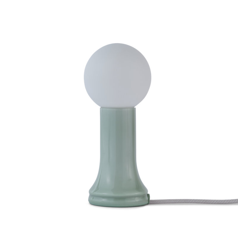Shore Table Lamp Smoke Grey With G95 LED Bulb US, Green