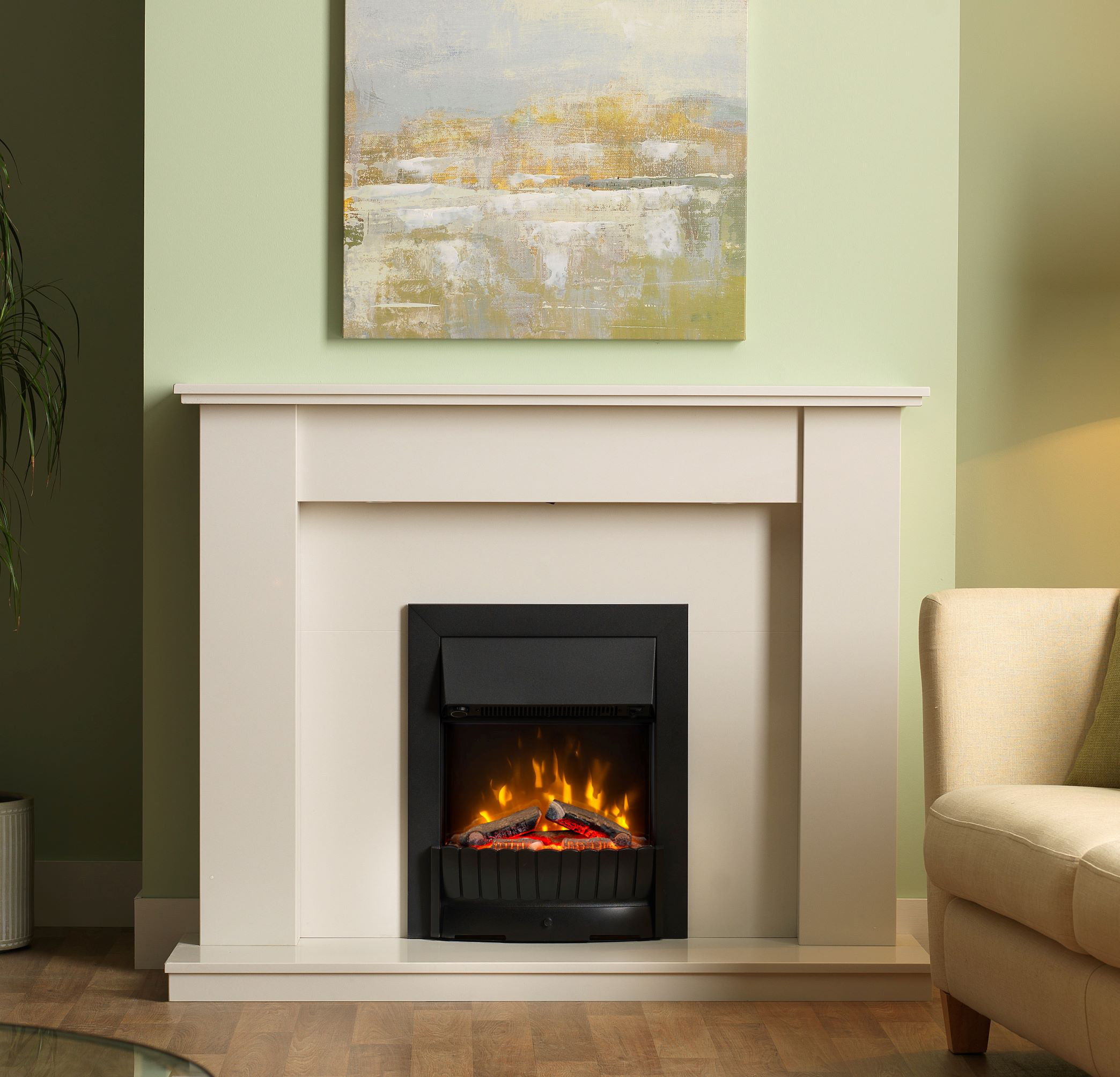 Dimplex Clement Optiflame Inset Flame Effect Electric Fire with Logs ...