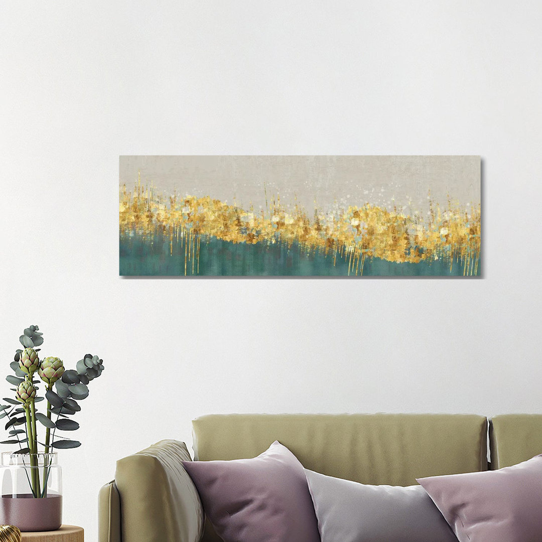 Abstraktes Acrylgemälde II von Artsy Bessy - Ohne Rahmen Panoramaleinwand auf Leinwand Giclée auf Leinwand