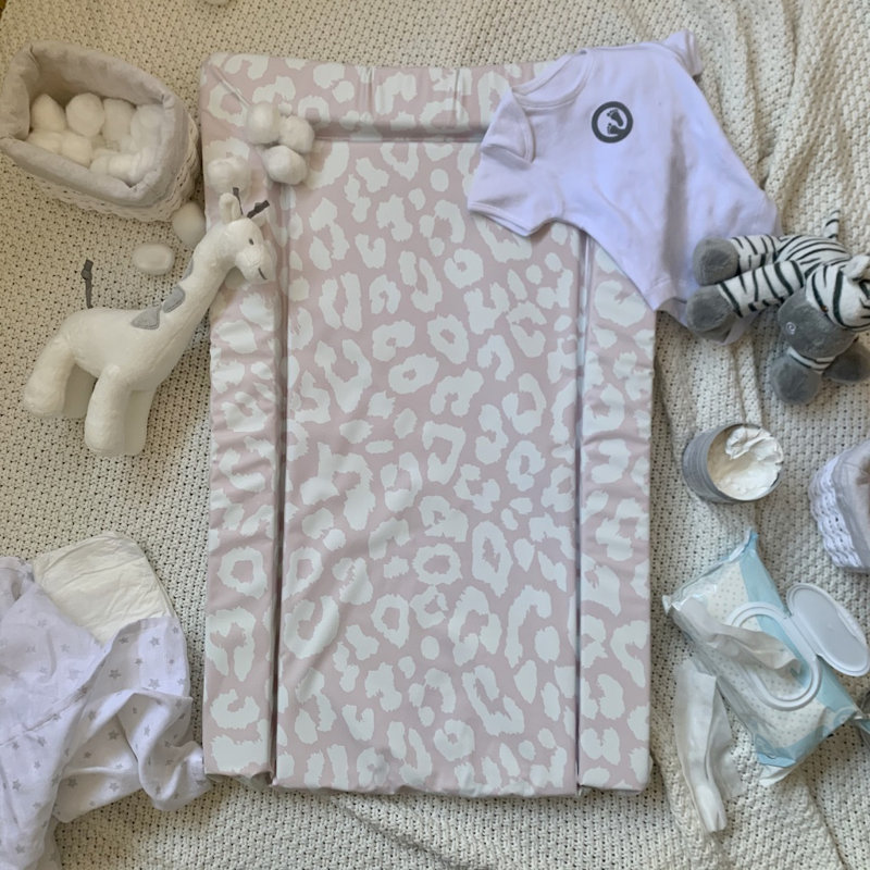 Changing Mat - Leopard Print, Pink