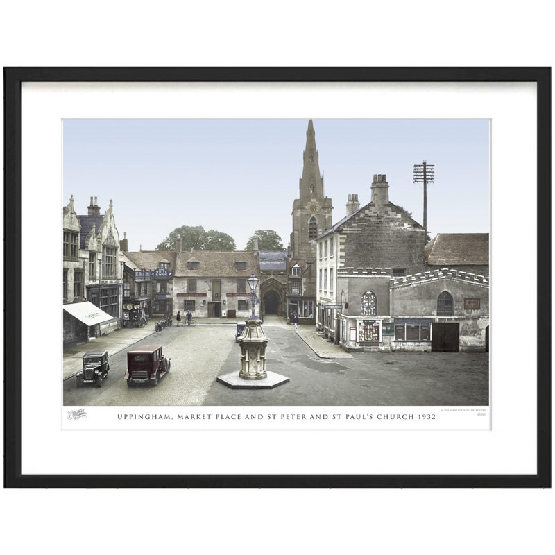 Uppingham, Market Place And St Peter And St Paul's Church 1932 - Single Picture Frame Print, 48.4cm H x 63.6cm W x 2.3cm D