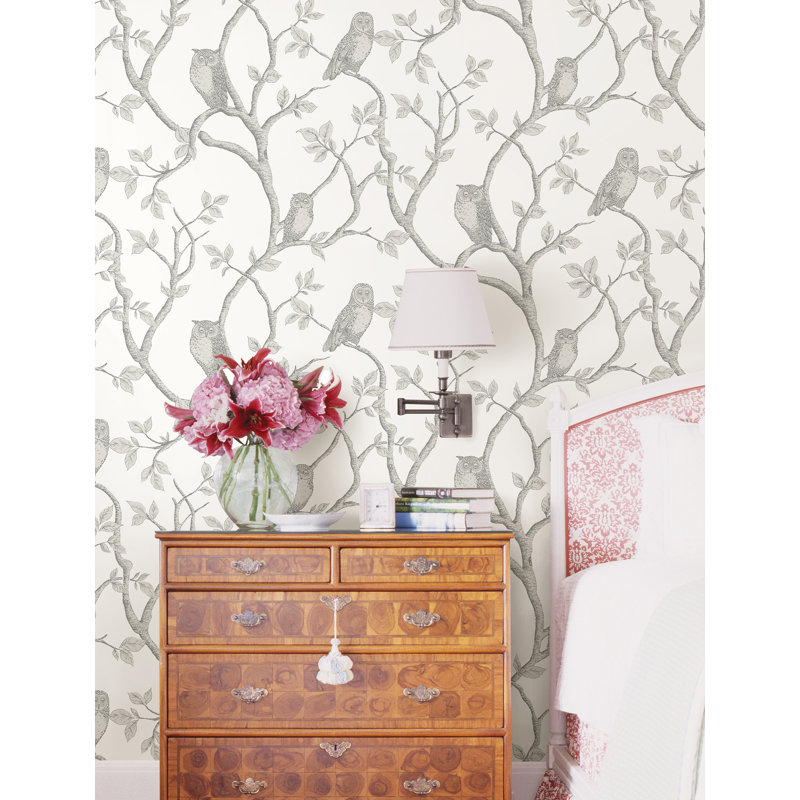 Agshin 33' x 20.5" Enchanted Forest Owl and Tree Wallpaper Roll