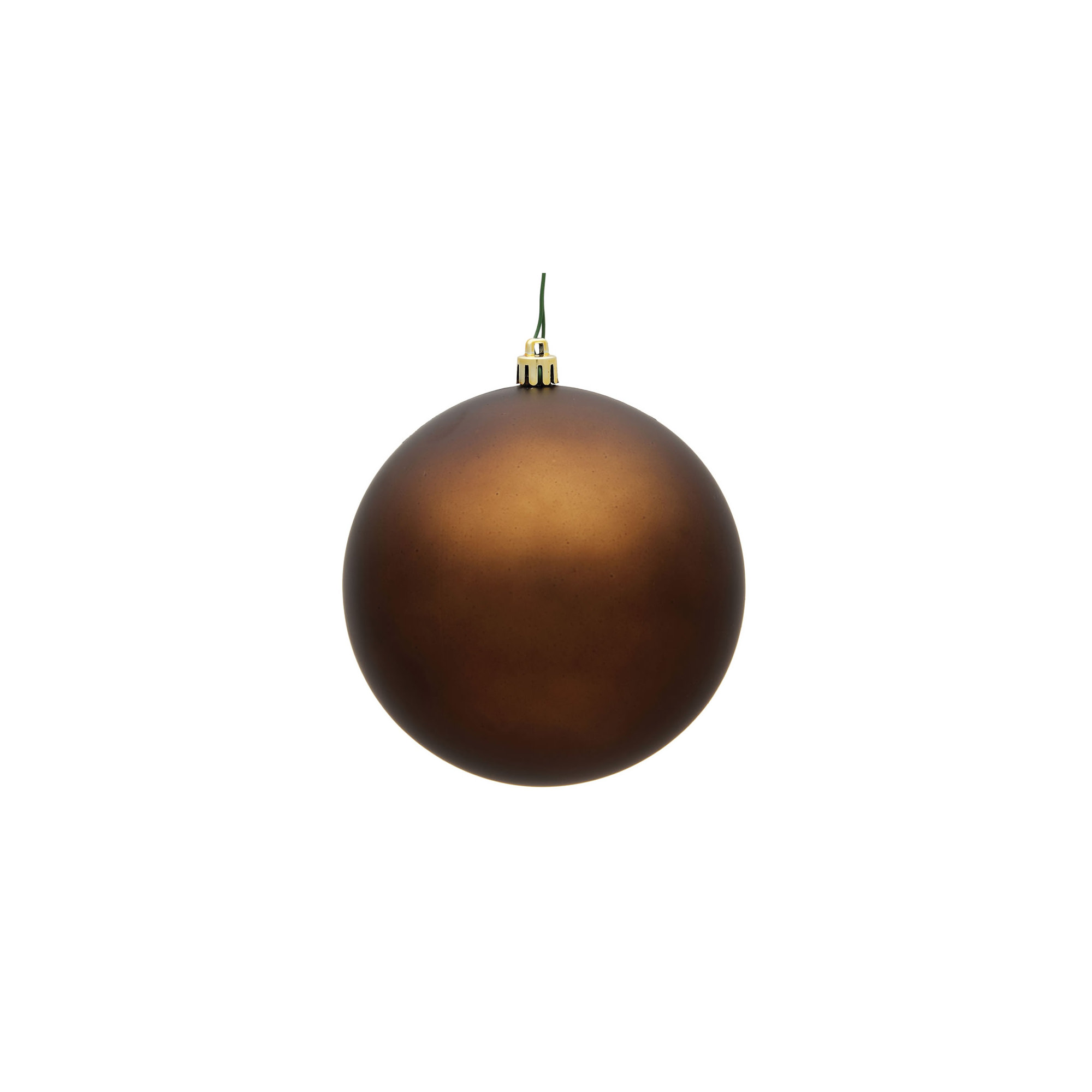 Holiday Solid Ball Ornament, Matte Mocha, 10" H x 10" W x 10" D