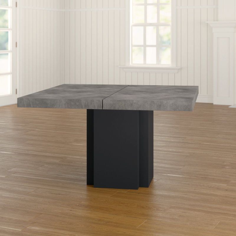 Casden Dining Table, Concrete Grey / Pure Black, 130cm x 130cm