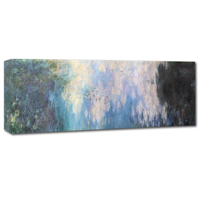 Reproduction d’art sur toile tendue « the Water Lillies clouds » par Claude Monet, H 16 po x l 47 po
