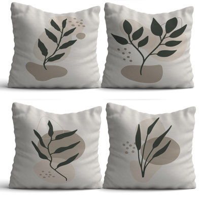 4 Pieces Washable & Ironable Cushion Cover Set