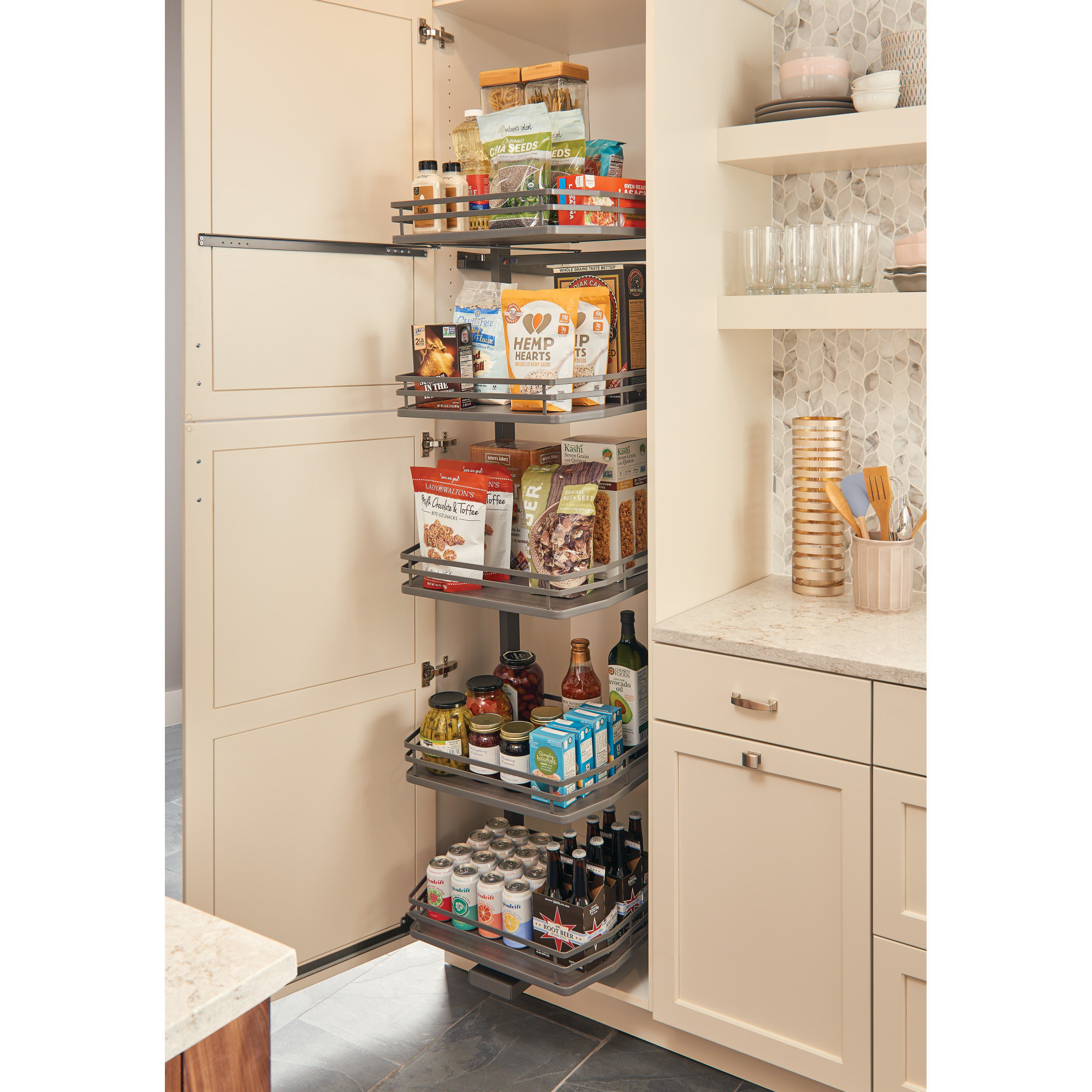 HOLD N' STORAGE Pull Out Cabinet Organizer, Heavy Duty-with Lifetime  Limited -14 W x 21 D - Requires At Least a Cabinet Opening, Steel Metal cabinet  drawers slide out, Chrome Finish 