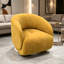 Fauteuil d'appoint pivotant en velours jaune