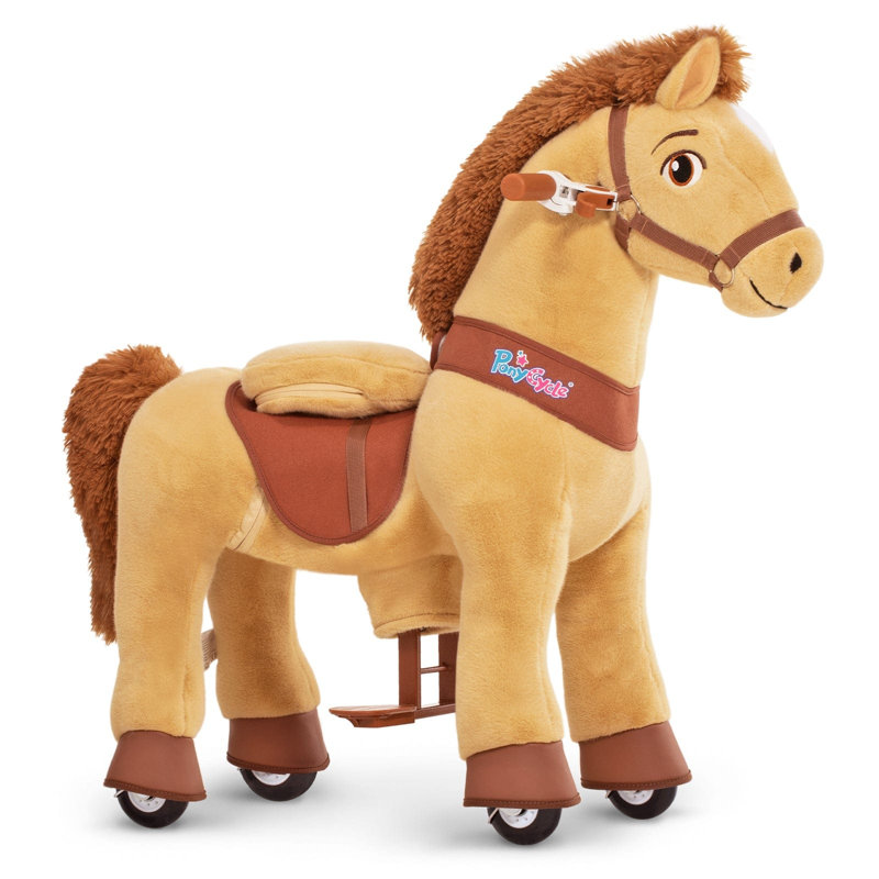 Model E Ride On Horse, H 29,9 po x l 13 po x P 29,9 po, Brun clair