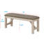 Banc rembourré de style chalet avec finition gris craie, bois massif, pieds carrés, coussin épais de 76 mm pour la chambre à coucher et la salle à manger, style transitionnel, assise