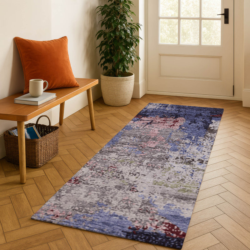 Premium Machine Washable Breault AMF1911 Abstract Rug, Runner 2'3" x 7'6"