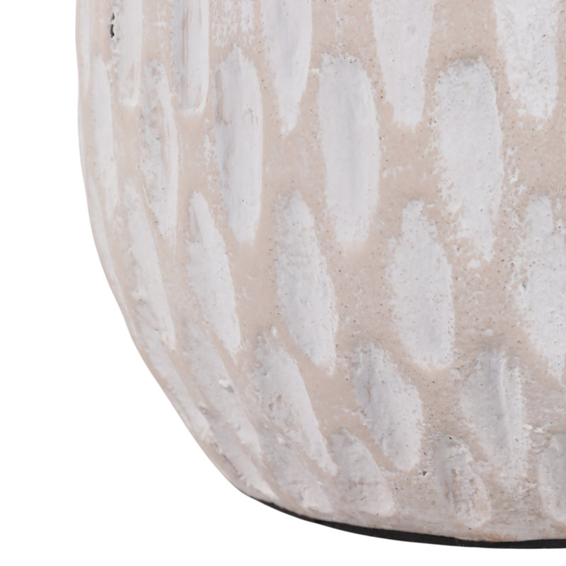 Vase en terre cuite texturé à motif de fleurs en terre cuite pour la décoration intérieure - Vase de table haute pour salon ou tablette