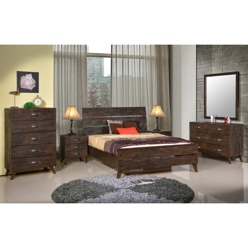 Moris Solid Wood Piece Bedroom Set