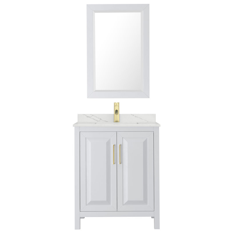 Daria 30'' W Single Vanity, White, Polished Chrome, Giotto Quartz