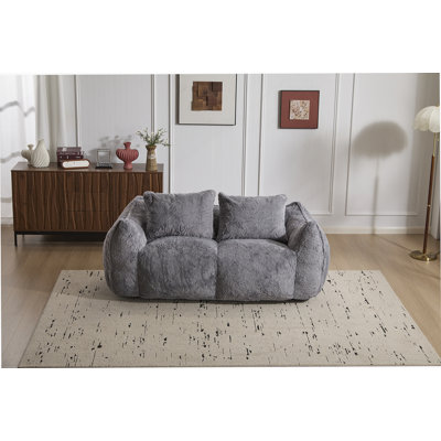Boneless Soft And Fluffy Bean Bag Couch For Adults, Cozy Loveseat With Pillows, Ideal For Indoor Relaxation In Living Room Or Bedroom